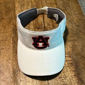 White Visor with Auburn Logo